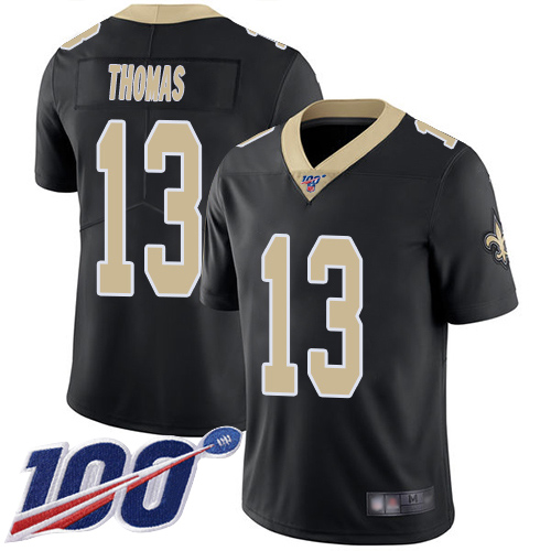 Men New Orleans Saints Limited Black Michael Thomas Home Jersey NFL Football 13 100th Season Vapor Untouchable Jersey